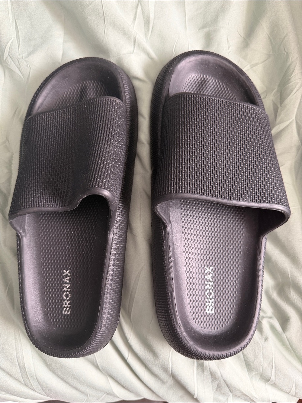 BRONAX  Black Slide Sandals for Women - Cushioned Pool Slides